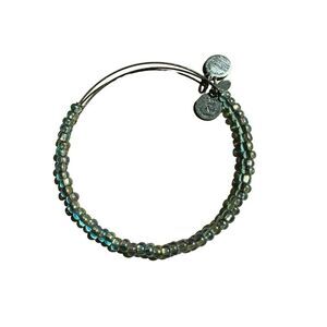 Alex and Ani Ocean Mist Shimmer Beaded Bangle Bracelet Rafaelian Silver Finish